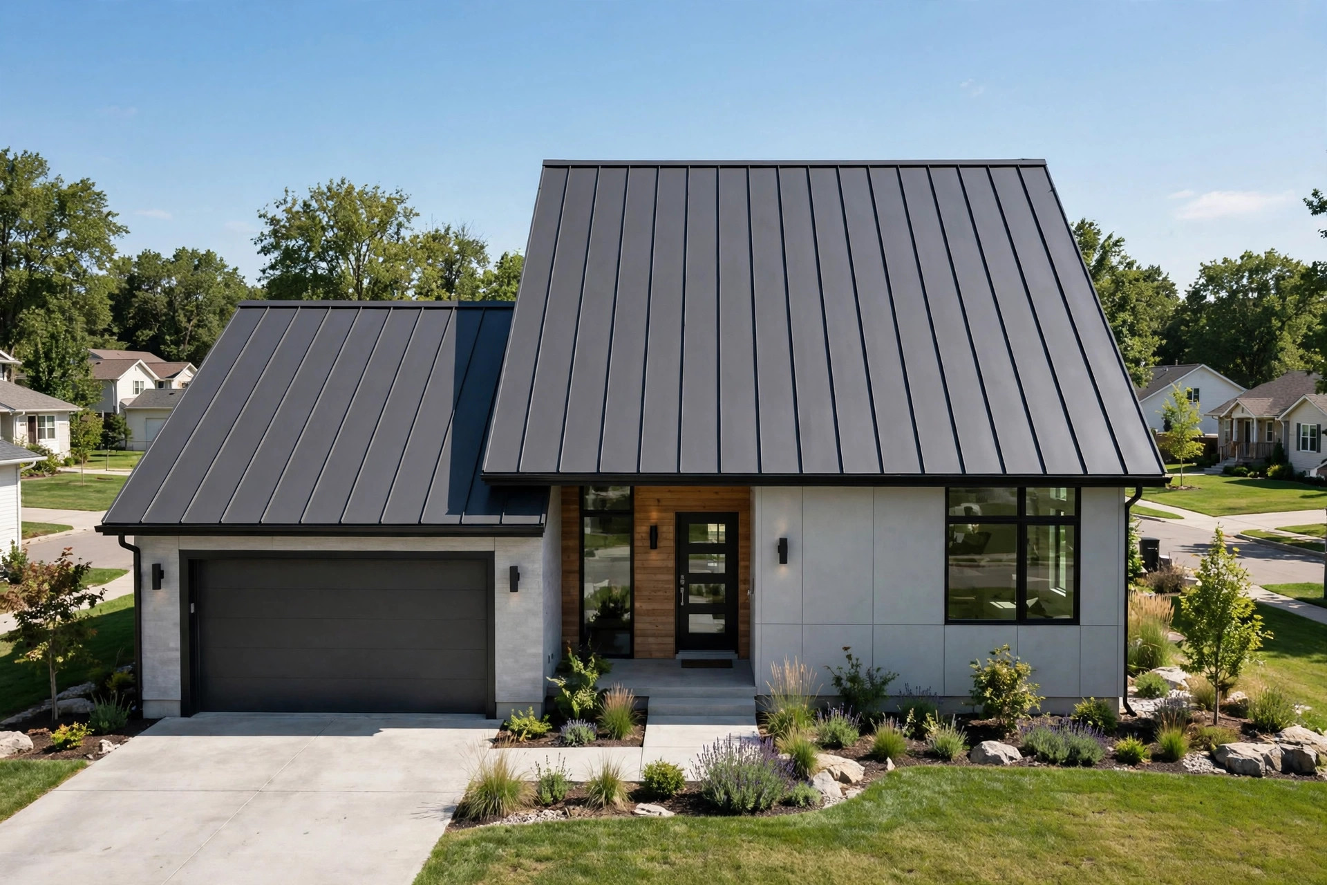 Residential standing-seam metal roof